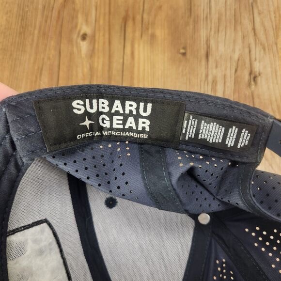 Subaru Gear Colorblock Mountain Snapback Hat Cap Navy Blue Patch Outdoors Hiking - Picture 10 of 11